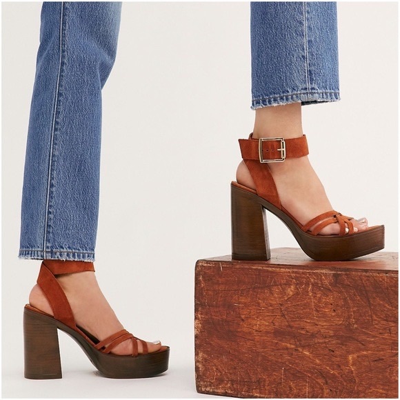 Free People Laney Platform in Rust - Picture 3 of 4